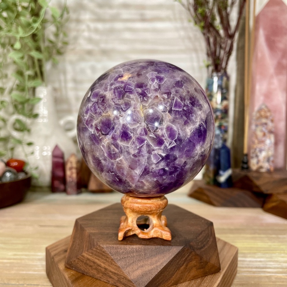 0494 Purple Amethyst Crystal Sphere - Large 82.4mm